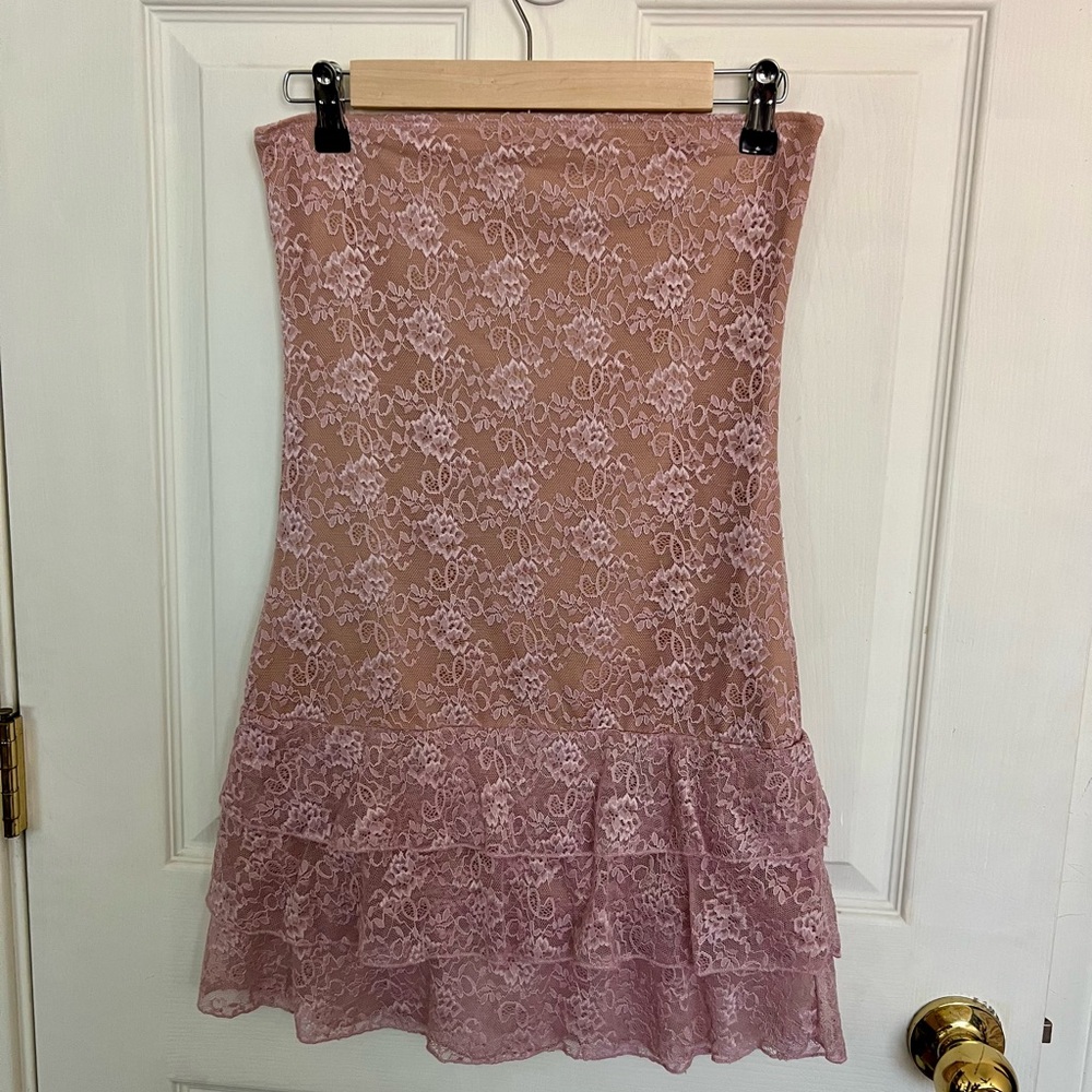 Edikted Blush Pink Lace Mini Dress - Picture 1 of 1